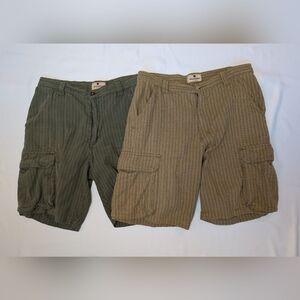 Bundle WOOLRICH Vintage Men Cargo Short 2 Pairs Size 32 Beige And Green